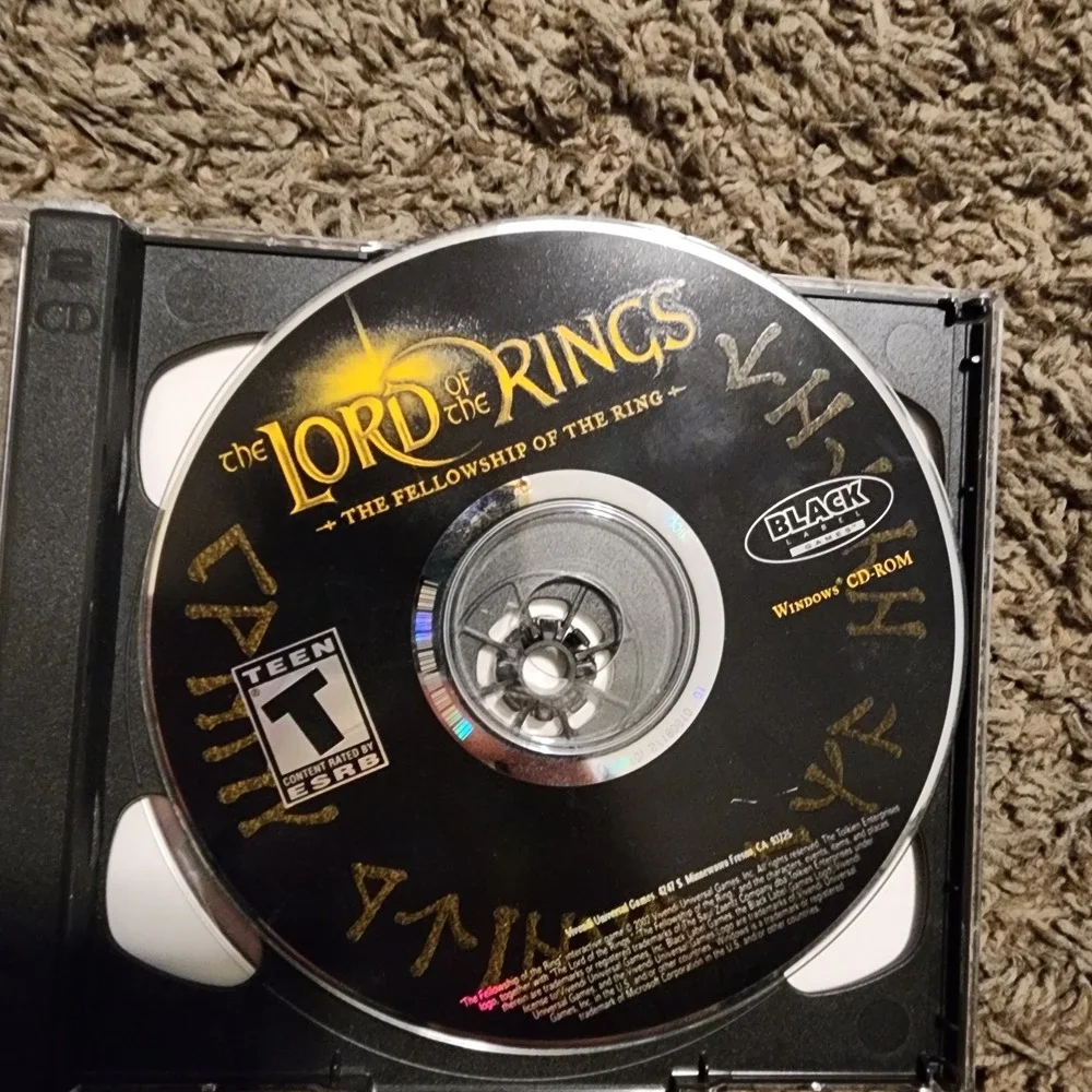Lord Of The Rings Fellowship‎ of the Rings Official Game PC Black Label 2002 ⭐️